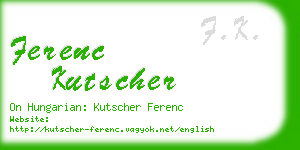 ferenc kutscher business card